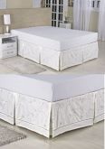 Saia Box Bordada Para Cama Casal Queen
