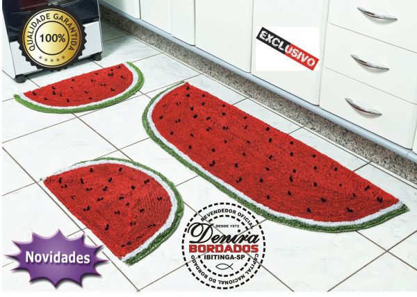 kit Fru-fru MELANCIA Para Cozinha - 03 Peças