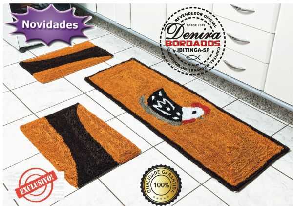 kit Fru-fru GALINHA Para Cozinha - 03 Peças