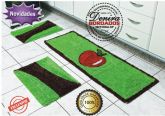 kit Fru-fru MAÇÃ Para Cozinha - 03 Peças