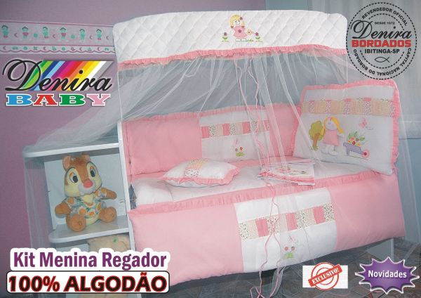kit De Berço Menina Regador - 09 Peças